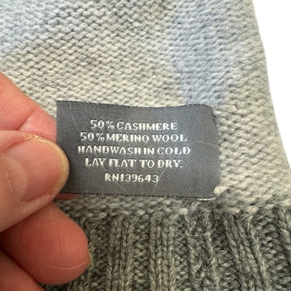 French Knot X Sundance-Braided Cashmere/Merino Wool Hat Gray with blue trim - Picture 8 of 9